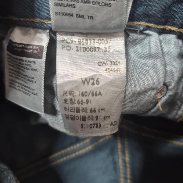 Levi's Quality Denim Mid Thigh Shorts Blue Green Size 26 NWT Irregular - Image 4