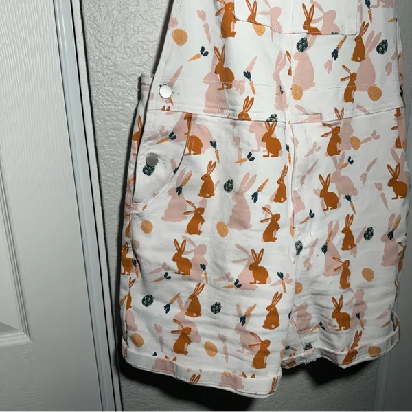 Bunny Overalls • Romper • Easter Outfit • Medium Orange - Image 4