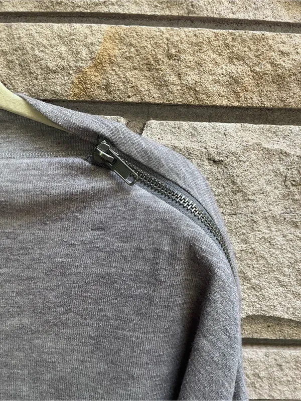 Free People We The Free Nikala Dolman Sweatshirt Zipper Top Grey Medium - Image 6