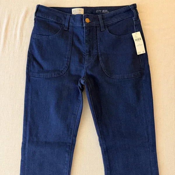 Pilcro Low-Rise Icon Flare Jeans Womens 27 Tall Blue Denim NWT - Image 8