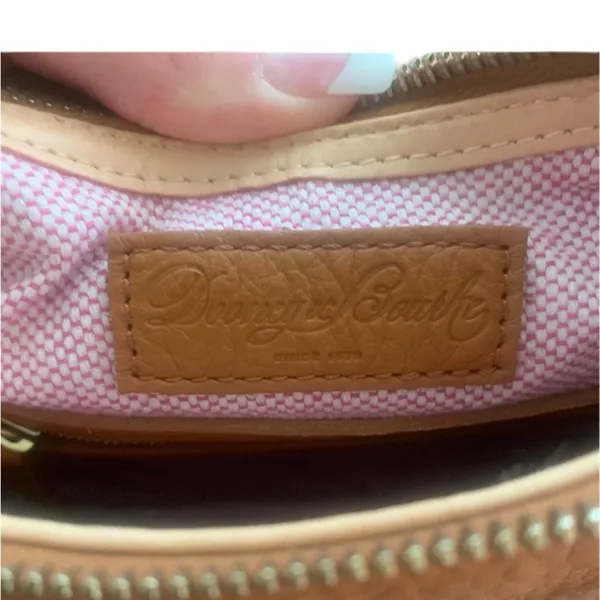 Dooney & Bourke Cognac Pebbled Leather Crossbody - Image 4
