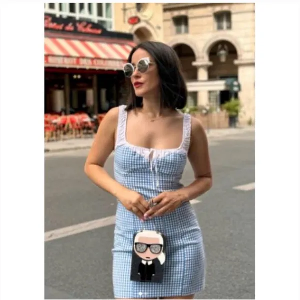 NWT ZARA COMBINATION GINGHAM DRESS size medium - Image 2