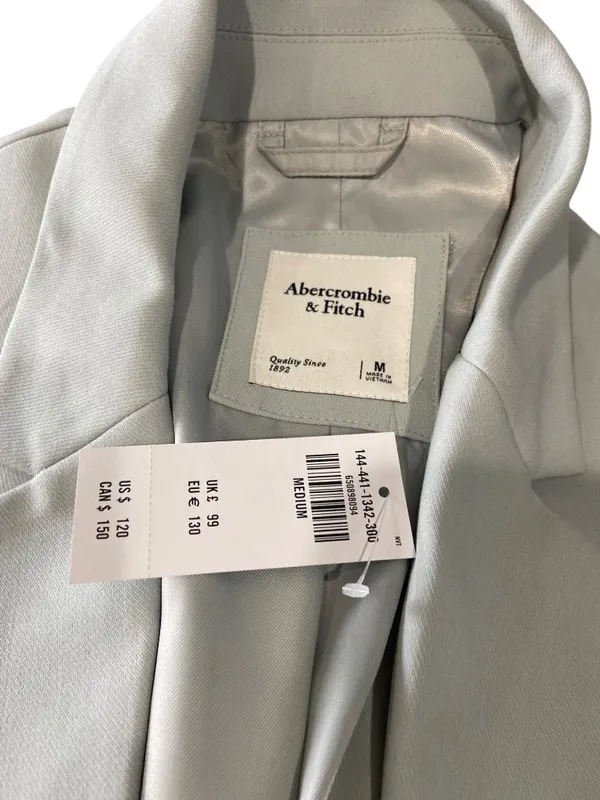 Abercrombie & Fitch Relaxed Suiting Blazer Mint Green Size M NWT Minimalist Cute - Image 3