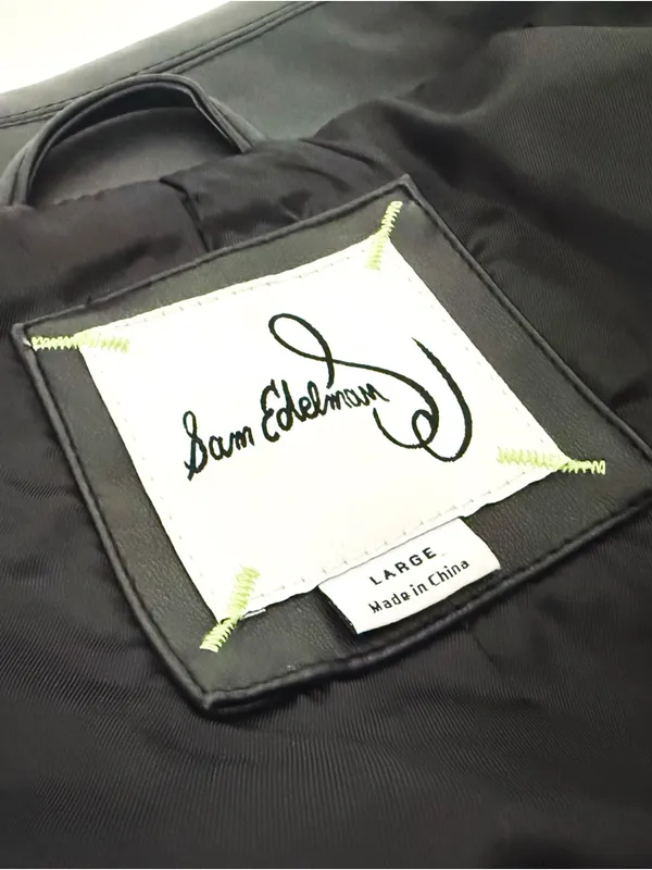 Sam Edelman Faux Leather Swing Jacket in Black | Size L - Image 7