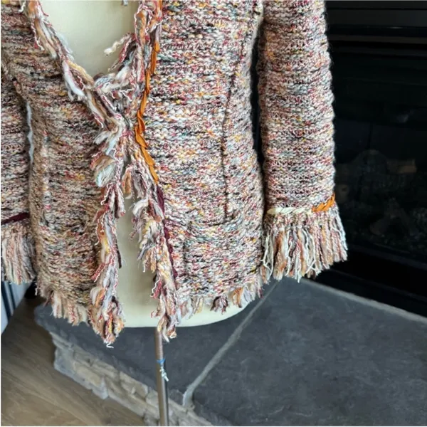 Anthropologie Textured Fringe Blazer in Multicolor - Image 13