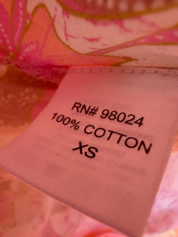 Love the Label Cotton Ruffle Neck Blouse Pink Size XS - Image 10