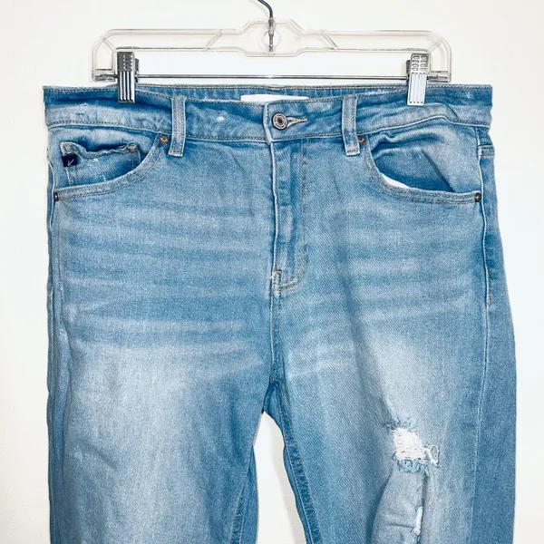 KanCan Norinne Light Wash High Rise Ripped Straight Leg Jeans - Image 4