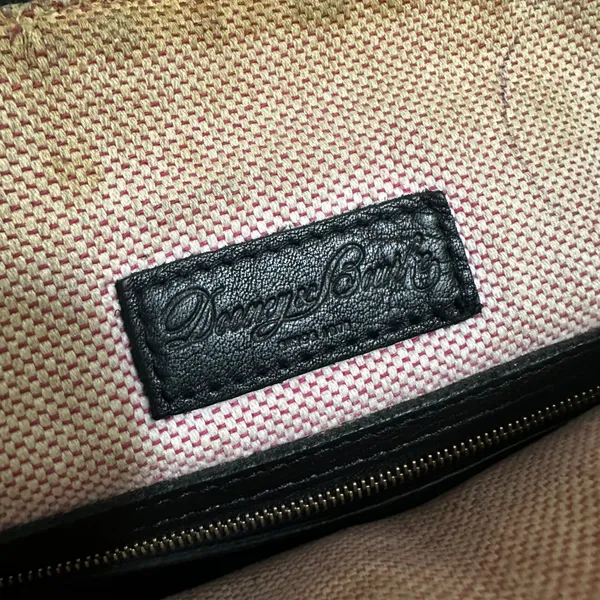 Dooney & Bourke | Black Pebbled Leather Gold Hardware Satchel Crossbody Bag - Image 8