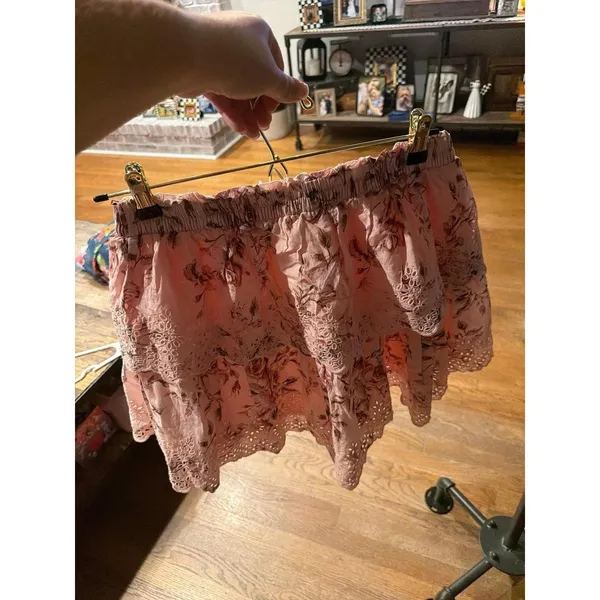 Gap x LoveShackFancy Floral Flippy Skirt in pink multi floral women's M nwt - Image 4