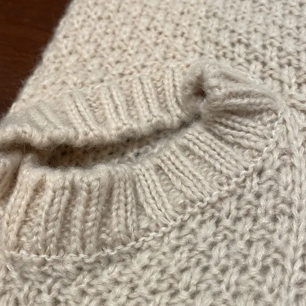 Vintage Fur Trim Cream Knitted cardigan - Image 3