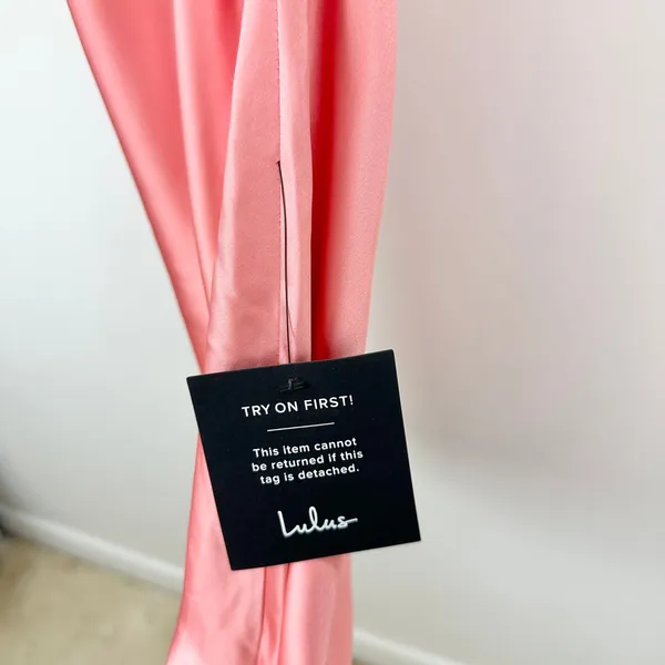Lulus Satin Mini Halter Dress Pink Sleeveless Party Glam Backless Small NWT - Image 5