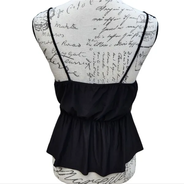 21 Saints -361 NWT Peplum‎ Cami Top Black Medium fits a Small - Image 3