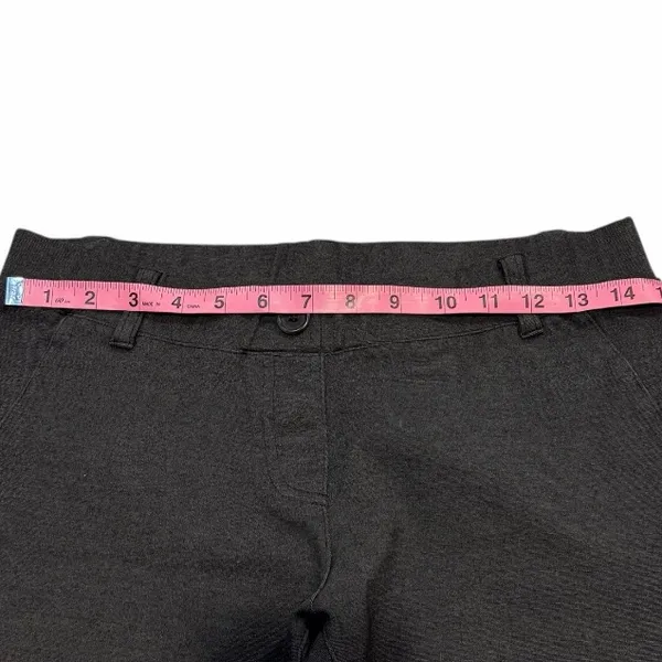 Betabrand Charcoal Dark Gray Yoga Dress Pants Faux Fly Pull On Leggings Womens M - Image 6