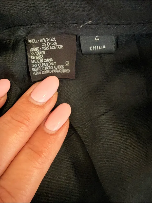 Black Wool Blend Tailored Straight Leg Dress Pants Size 4 Classic Work-Wear - Image 4