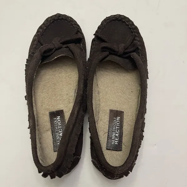 KENNETH‎ COLE REACTION Brown Suede Sherpa Comfort Flat Slipper Shoe Womens 8 - Image 8