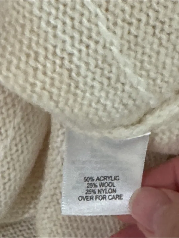 Le Tigre Pastel Cream Fair Isle Striped Crewneck Wool Blend Sweater size S - Image 8