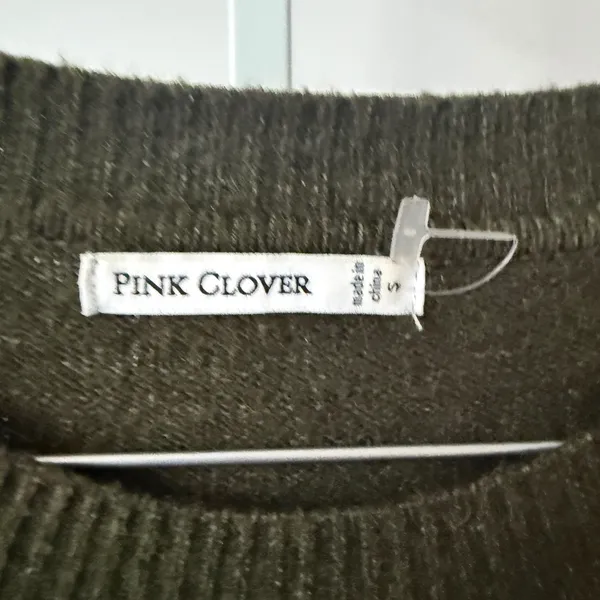 Pink‎ Clover sz S Green Crew Long Sleeve Sweater Preppy Casual Minimalist NWOT - Image 4