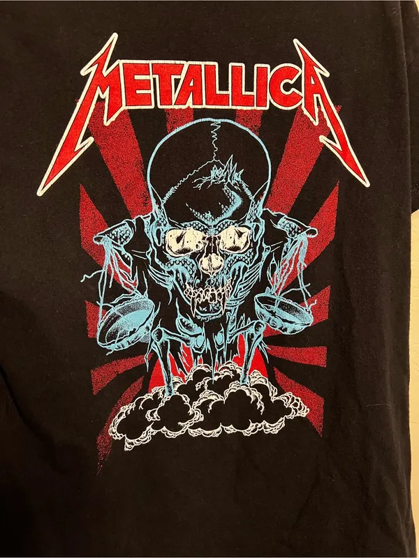 Metallica And Justice For All Sunburst Skull Black Graphic Band T-Shirt - Image 3