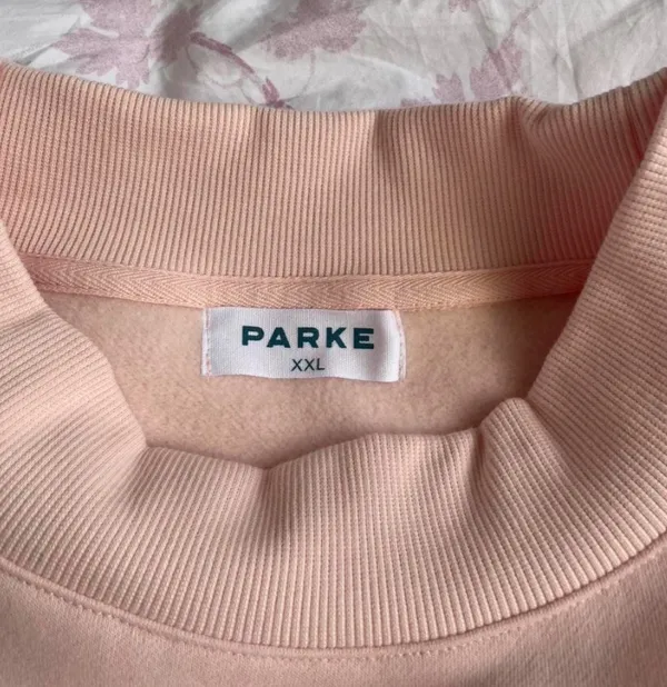 BRAND NEW Authentic Parke Hometown Varsity Mockneck Rose/Mocha Fleece Size XXL - Image 3