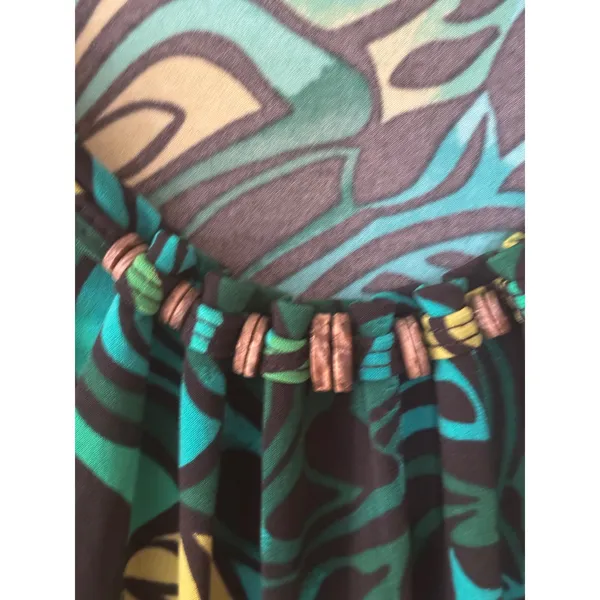 East 5th‎ Womens Green Abstract Leaf Print Beaded Scoop Neck Blouse Size M - Image 3