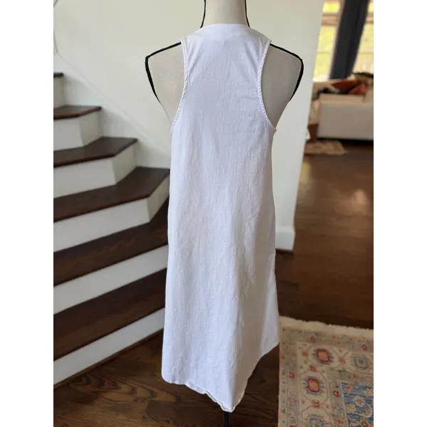 Free People Beach White Plunge V-Neck Sleeveless Maxi Dress Resort Vacation - Image 4