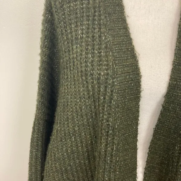 N21 Oversized Ribbed Knit Olive Green Cardigan Sweater Designer Cardigan - Image 5