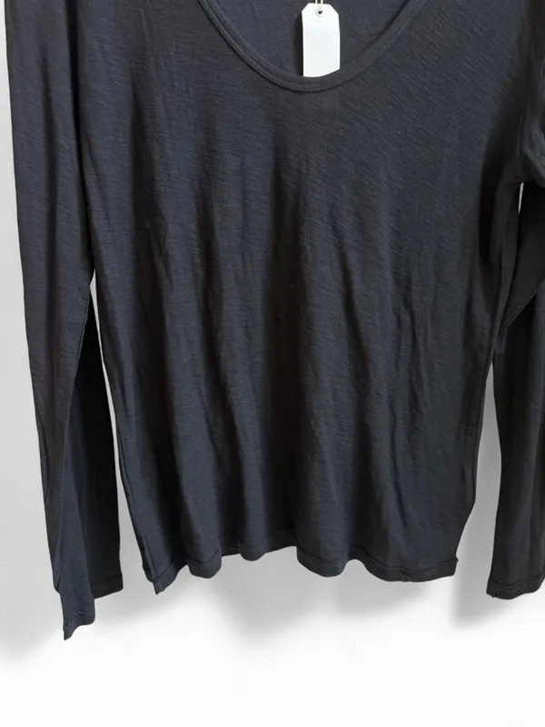 COMUNE "Malibu" Black Long Sleeve Scoop Neck Top - Image 4