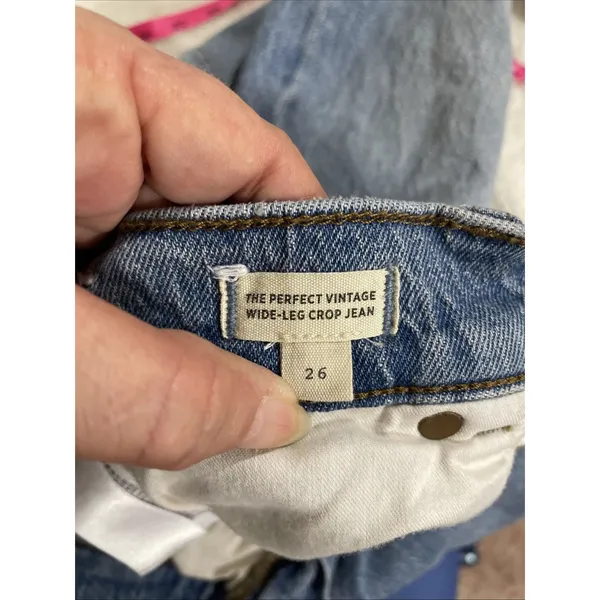 Madewell Perfect Vintage Wide Leg Crop Jeans Womens 26 (26x26) Medium Wash Denim - Image 6