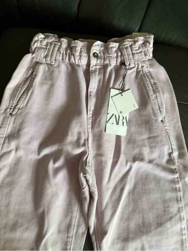 NWT Zara Light Lilac High-Rise barrel jeans size 2 - Image 2