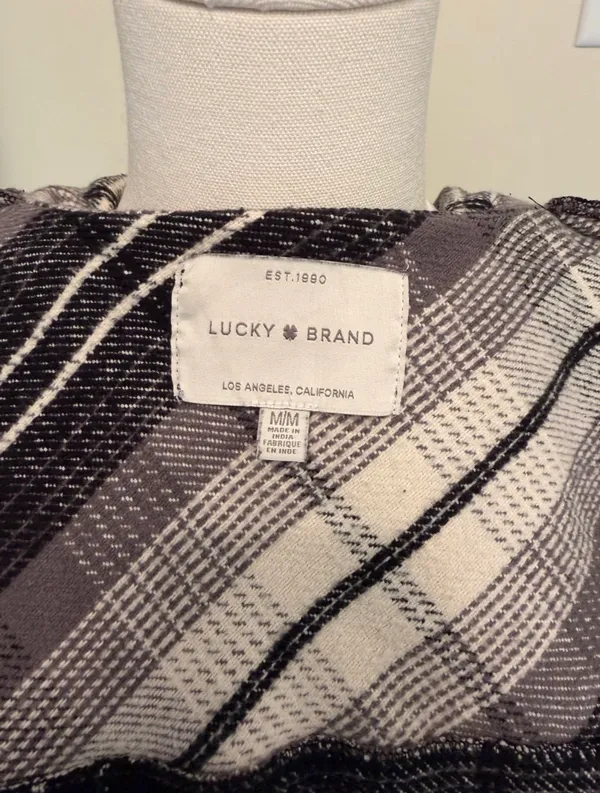 Lucky Brand black and gray long line shacket - Image 8