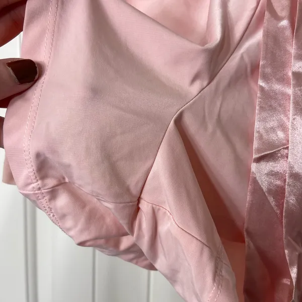 Gilligan & O’Malley women’s light pink satin drawstring soft pajama‎ shorts XXL - Image 3
