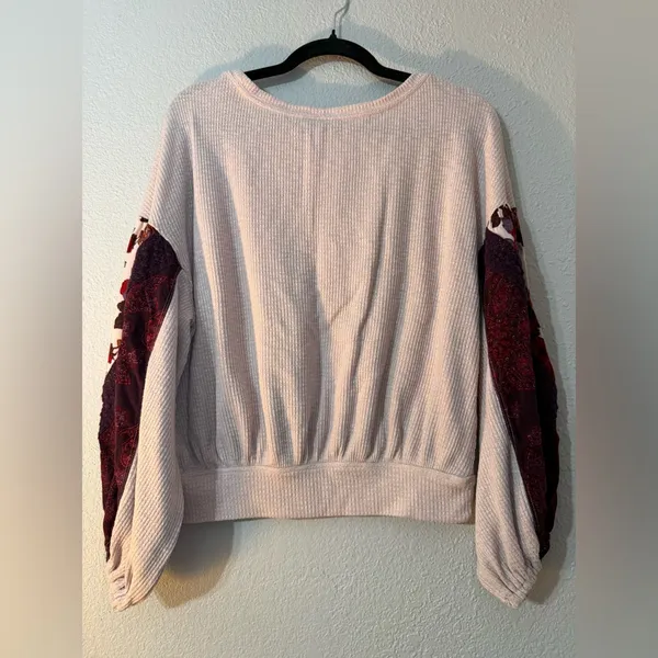 Free People Long Balloon Sleeve Clash Thermal Top - Image 4