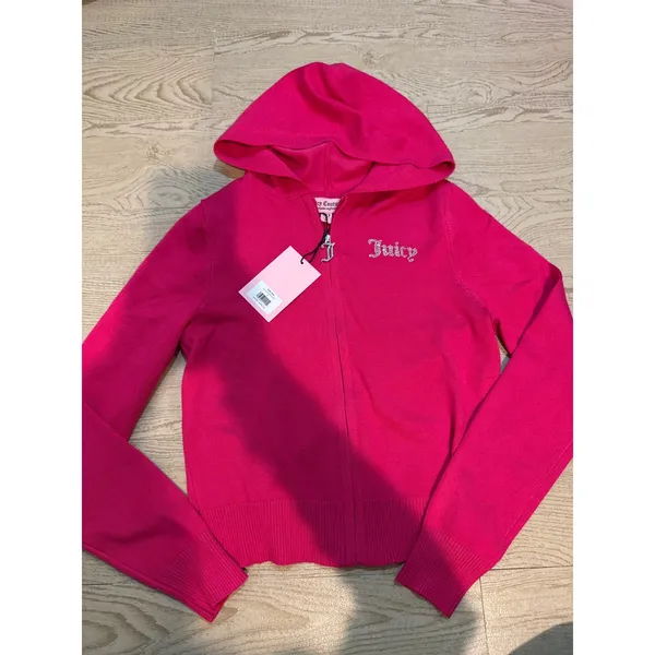 NWT Juicy Couture Vixen Pink Knit Tracksuit Set Hoodie Flare‎ Pants Small - Image 9