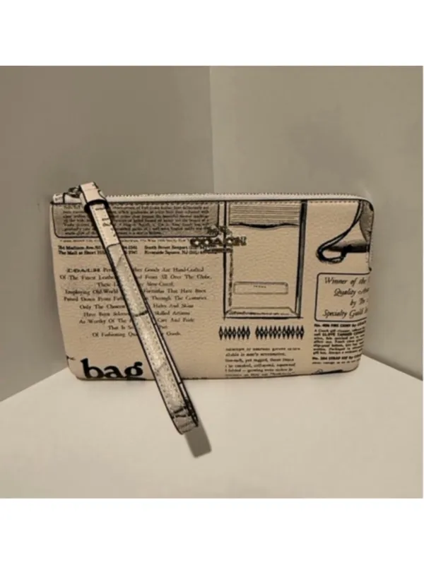 NEW Coach Newsprint Heritage Bundle Nolita 19 + Large Corner Zip Wristlet NWT - Image 12