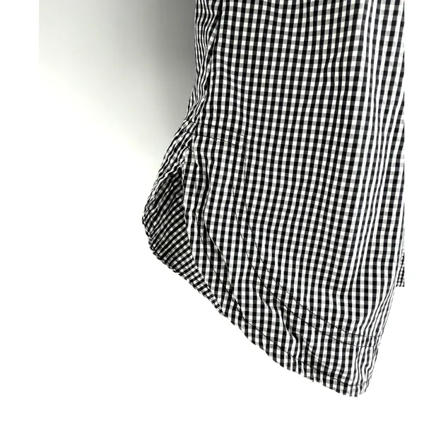 Lauren Ralph Lauren Blouse Gingham Black White Embroidered Bell Sleeve Top M/L - Image 5