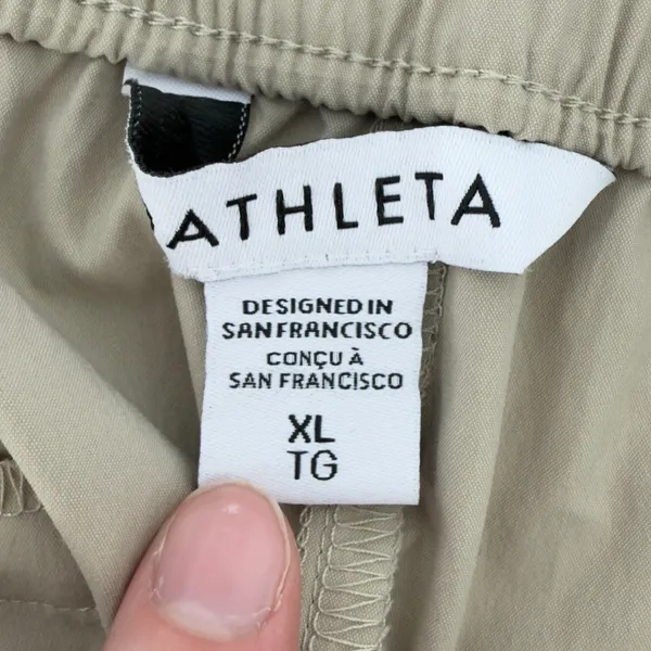 Athleta Cascade High Rise‎ Cargo Poplin Pant Oak Beige Women XL Pockets Y2K - Image 5