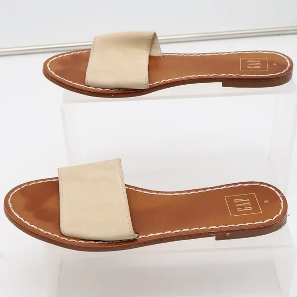 Gap Womens Flat Slide Sandals Iconic Khaki Brown Minimalist Slip On Size 6 - Image 3