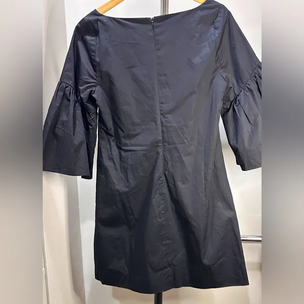 MESTIZA Black 100% Cotton A-line Dress Flare Sleeve, Size Small - Image 6