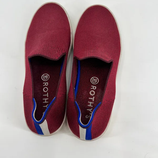 Rothy's Shoes Women's 8 Red Slip On Sneakers Knit Flats Round Toe Garnet Retired - Image 6