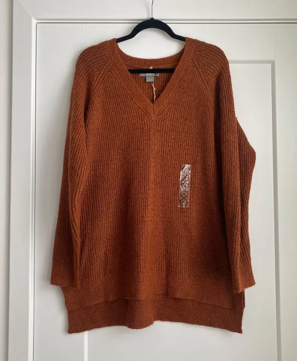 Natural Reflections Burnt Orange Pullover Knit Sweater Women’s Size XL NEW - Image 2