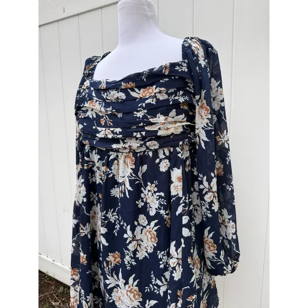 Abercrombie & Fitch Emerson Balloon Sleeve Mini Dress Size XL - Image 4