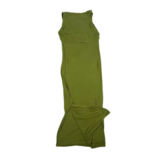 Next Maternity Maxi Dress Womens 12 Olive Green Nursing Layered Sleeveless - Image 11