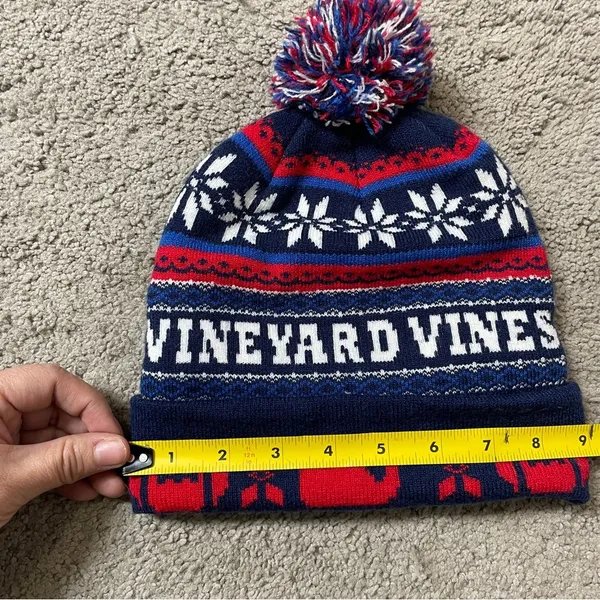 Vineyard Vines Tailgate Pom Pom‎ Knit Beanie unisex one size - Image 7