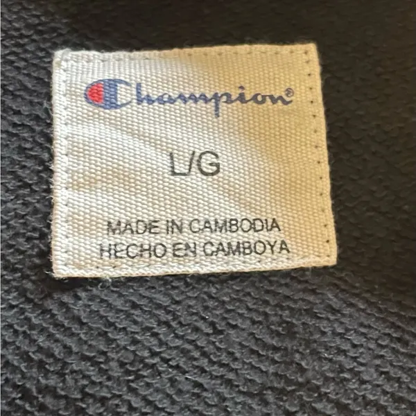 Women’s Champion Black Hoodie with Tonal Logo and Leopard Print Details - Image 6