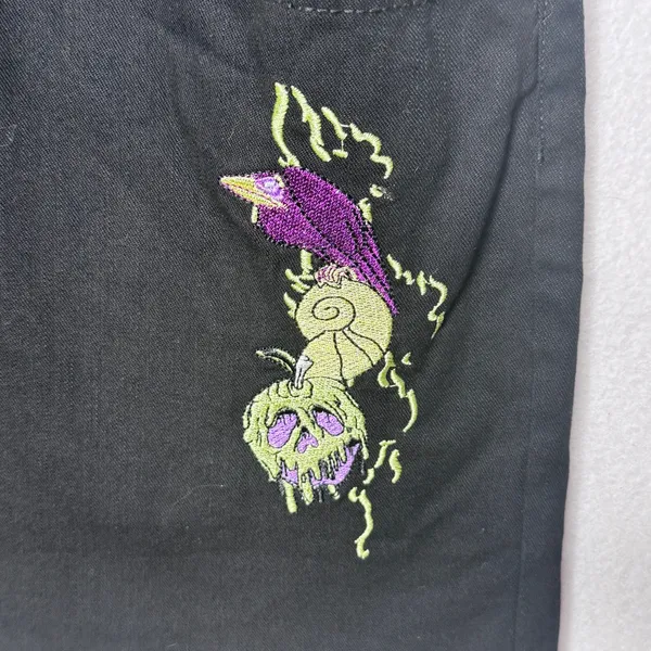 Disney Villains Black Embroidered Shortalls Overalls 4X Plus Size Poison Apple - Image 7
