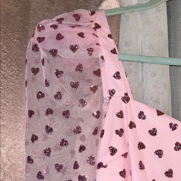 NWT Luxe Wave Size S Pink Heart Patterned Dress - Image 4