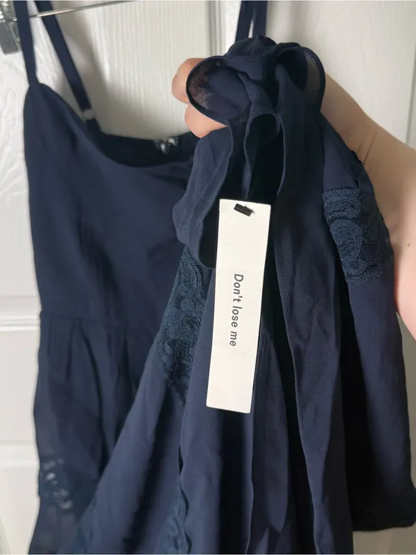 Reformation Dina Dress in Navy 6 - Image 8