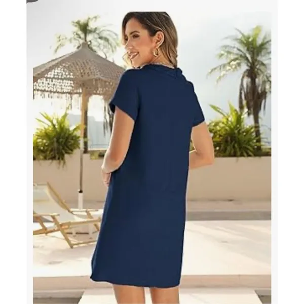 NEW Tweed Mini Crew Neck Career Elegant Dress S - Image 5