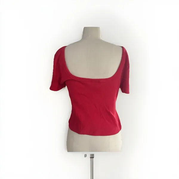 Universal Threads Women's Shrunken Short Sleeve Scoop Neck T-Shirt - Red L - Image 3