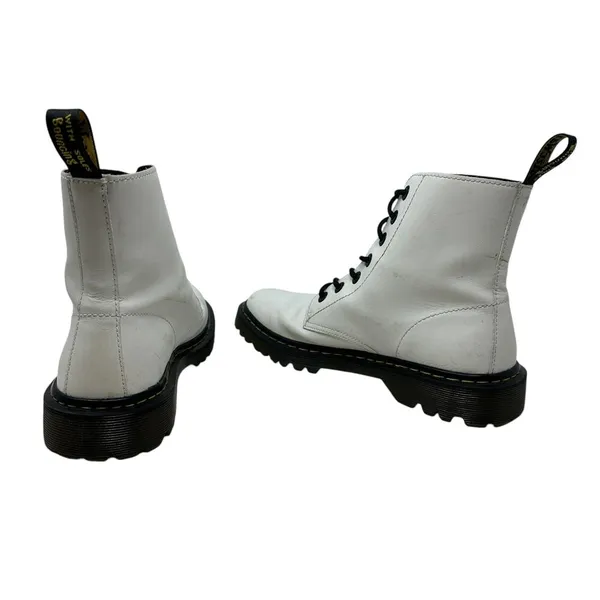 Dr. Martens Luana Combat Boots White Leather Lace Up‎ Women's Size US 10 - Image 7